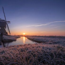 Wintermorgen in der Noordeveld-Mühle von Zwoele Plaatjes