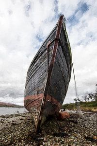 Verlassenes Boot in Schottland