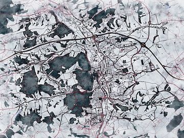 Kaart van Gera in de stijl 'White Winter' van Maporia