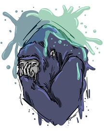 Farbenfroher abstrakter Gorilla von Antiope33