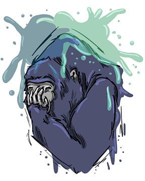 Farbenfroher abstrakter Gorilla von Antiope33