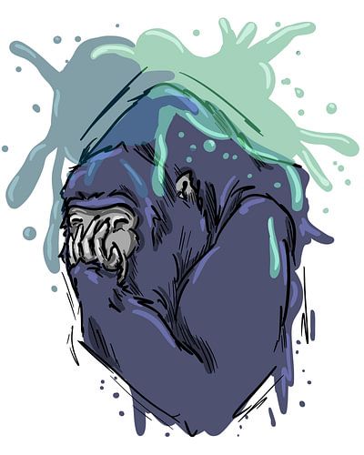 Farbenfroher abstrakter Gorilla von Antiope33