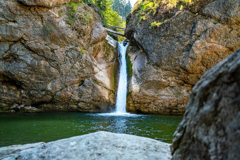Buchenegg waterfall in summer by Leo Schindzielorz
