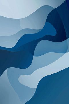 Waves of blue and grey by Poster Art Shop