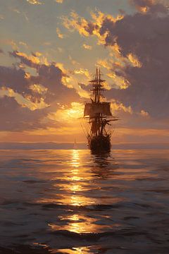 Bateau au coucher du soleil sur MNS Designs