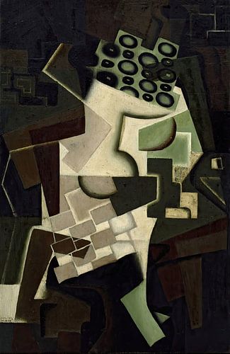 Fruit Bowl on a Chequered Tablecloth (1917) by Juan Gris