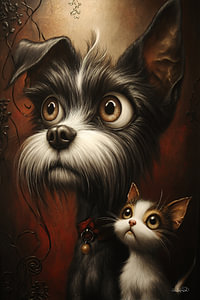Hund - Katze - Cartoon