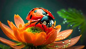 Lieveheersbeestje op een bloem van Mustafa Kurnaz