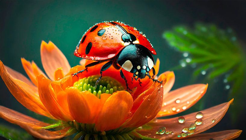 Marienkäfer auf eine Blume von Mustafa Kurnaz