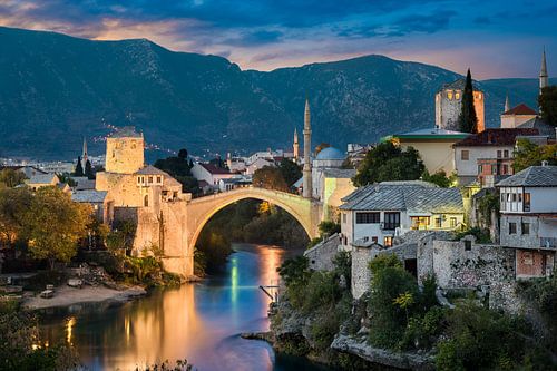 Sonnenuntergang in Mostar, Bosnien und Herzegowina