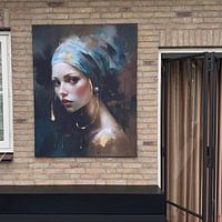 Kundenfoto: Moderne Version des Mädchens mit dem Perlenohrring von Studio Allee, als ArtFrame