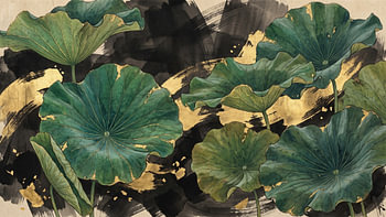 Lotus verdoyant doré