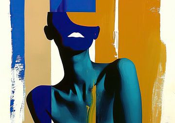 Vrouwenportret | Blue Mystique van De Mooiste Kunst