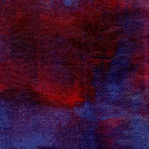 Rood, blauw en paars abstract schilderij op doek 1