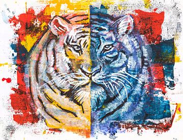 tiger, original acrylic painting sur Ariadna de Raadt-Goldberg