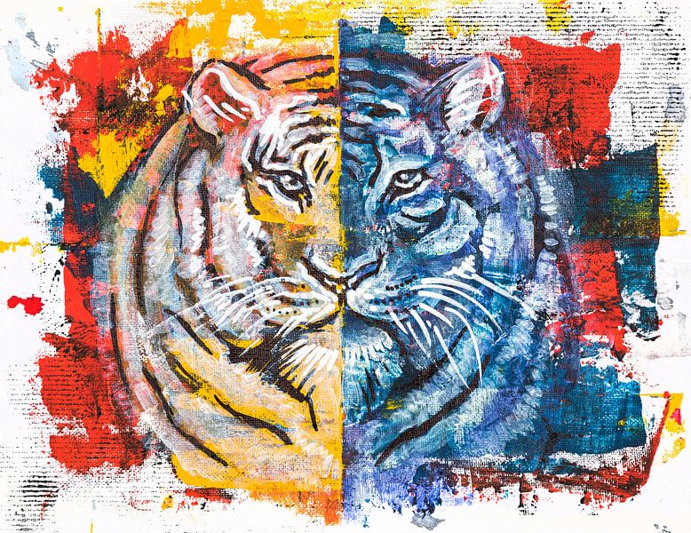 tijger, origineel acryl schilderij par Ariadna de Raadt-Goldberg