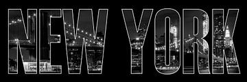 New York City Brooklyn Bridge b/w von Melanie Viola