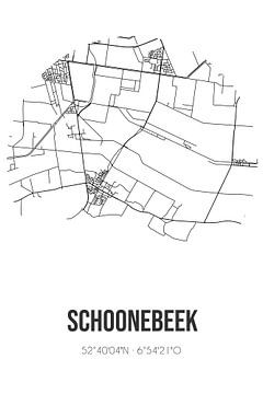 Schoonebeek (Drenthe) | Map | Black and white by Rezona