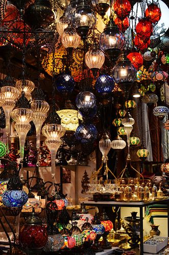 Turkish Mosaic Lamp Market in Istanbul