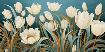 Een Tulpenveld in Jugendstil Stijl