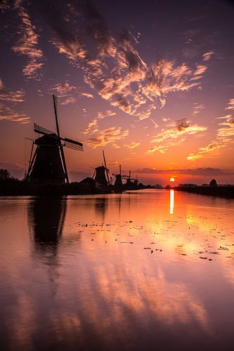 Sonnenuntergang in Kinderdijk