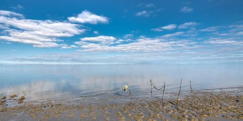 A tranquil Wadden Sea near the port of Lauwersoog