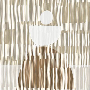 Golden Balance Japandi Abstract (Gezien bij vtwonen) van Mad Dog Art