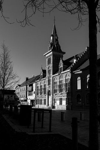 Stadhuis van Lede, België, monochroom