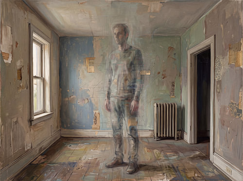 Spectral Figure in Abandoned Room