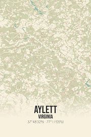 Vintage map of Aylett (Virginia), USA. by Prints of Place