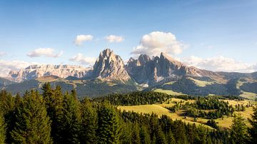 De berg Sassolungo vanaf de Seiser Alm, Dolomieten, Italië van Stefano Orazzini
