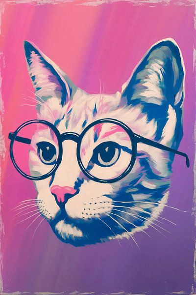 Cat with glasses in Pop-Art by Art & Soul Creations