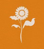 Minimal art Gele achtergrond Zonnebloem
