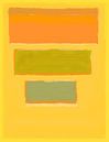 Peinture abstraite de jaune, orange et vert par Rietje Bulthuis Aperçu