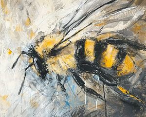 Peinture de fleurs et d'abeilles