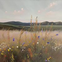 Wildblumen auf einem Feld (Ölfarbe)