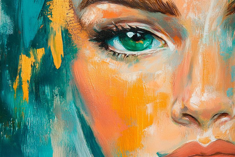 Colourful eye portrait of a woman by Poster Art Shop