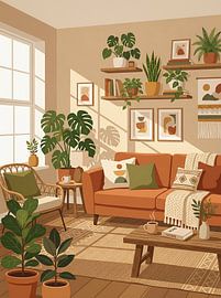 Intérieur de salon chaleureux