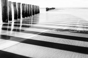 Lines in the sand on the beach