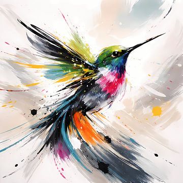 Colibri vif en plein vol