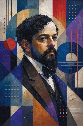 A painting of Claude Debussy, the French composer.