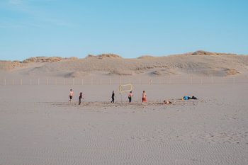 Beach volleyball with friends