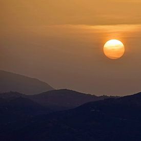 Sun rises over the mountains in Andalusia by ArtelierGerdah