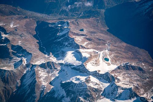 Skigebied in Tirol vanuit de lucht