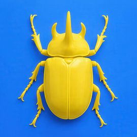 Kever Geel op Blauw van Studio Slabamski