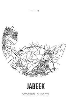 Jabeek (Limburg) | Landkaart | Zwart-wit van Rezona