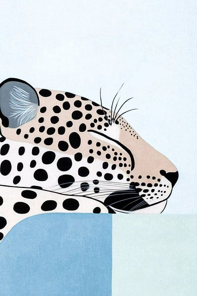 Minimalistischer Leopard in sanften Tönen von Imperial Art House