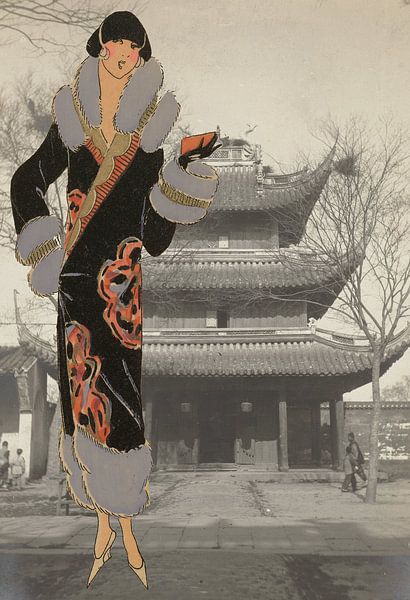 Dame bij een Chinese tempel van Irene Hoekstra