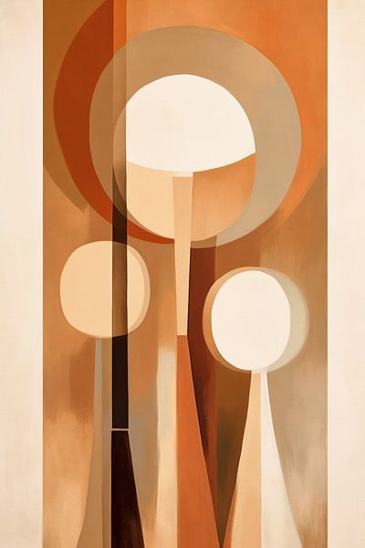 Taupe Abstract by ARTEO Paintings