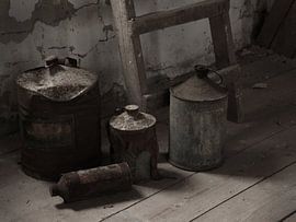 still life with old jugs by Herman Peters